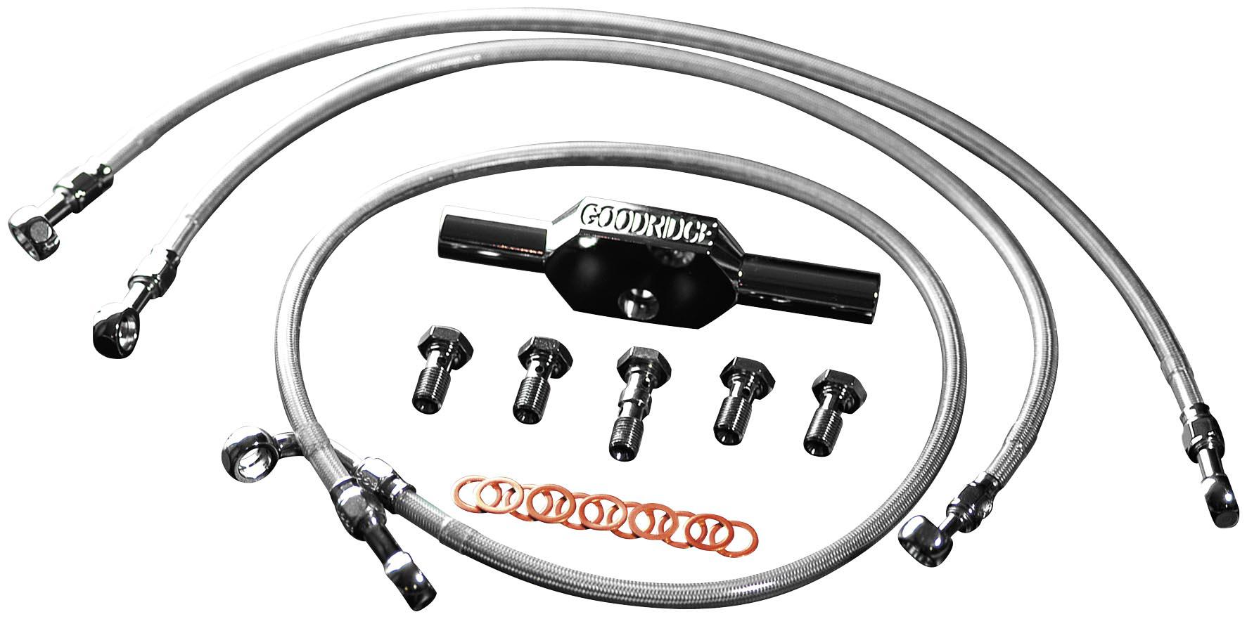 Goodridge high end front brake line kit - +4in length  hd0033-3fch/cl+4