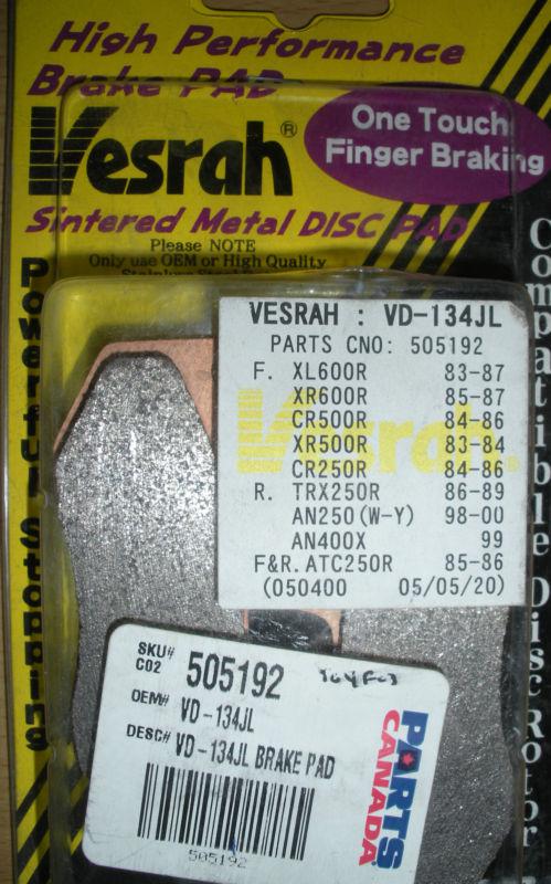 Vesrah brake pads sintered (vd134jl) -