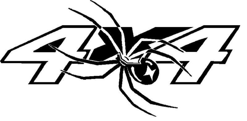 Black widow 4x4 set 17" car truck window vinyl sticker decal choose color 0148