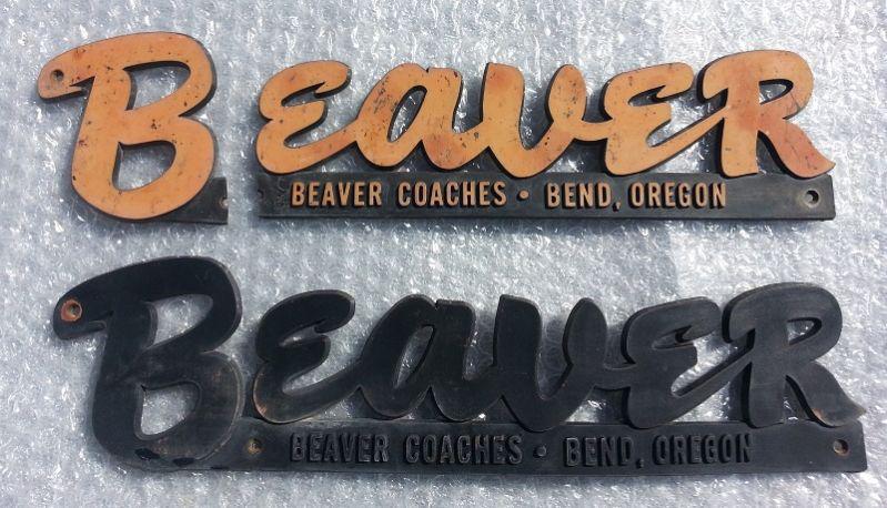 1970s 1980s 1978 "beaver" coaches rv motorhome nameplates pair