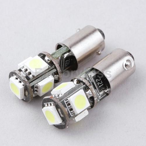 Gau 2x car bulbs canbus error-frere ba9s 5-led 5050 smd white light #512