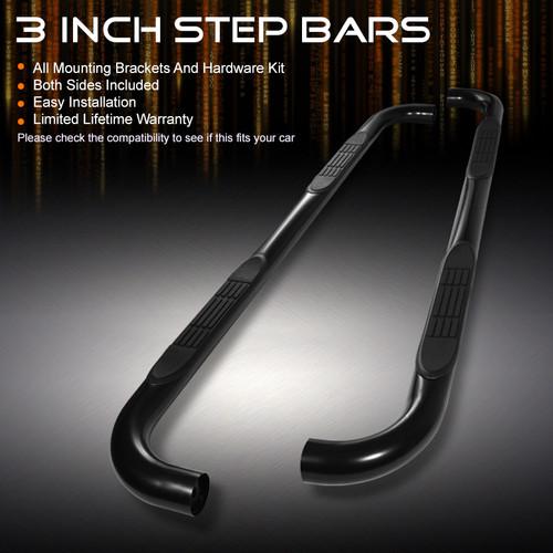 99-13 f-series superduty crew cab 3" black powder coated side step running bars