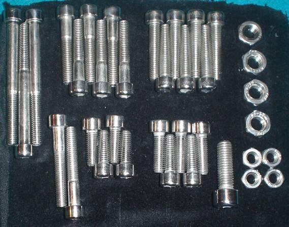 Honda cr250 m,m1  elsinore polished stainless steel bolt kit  polished