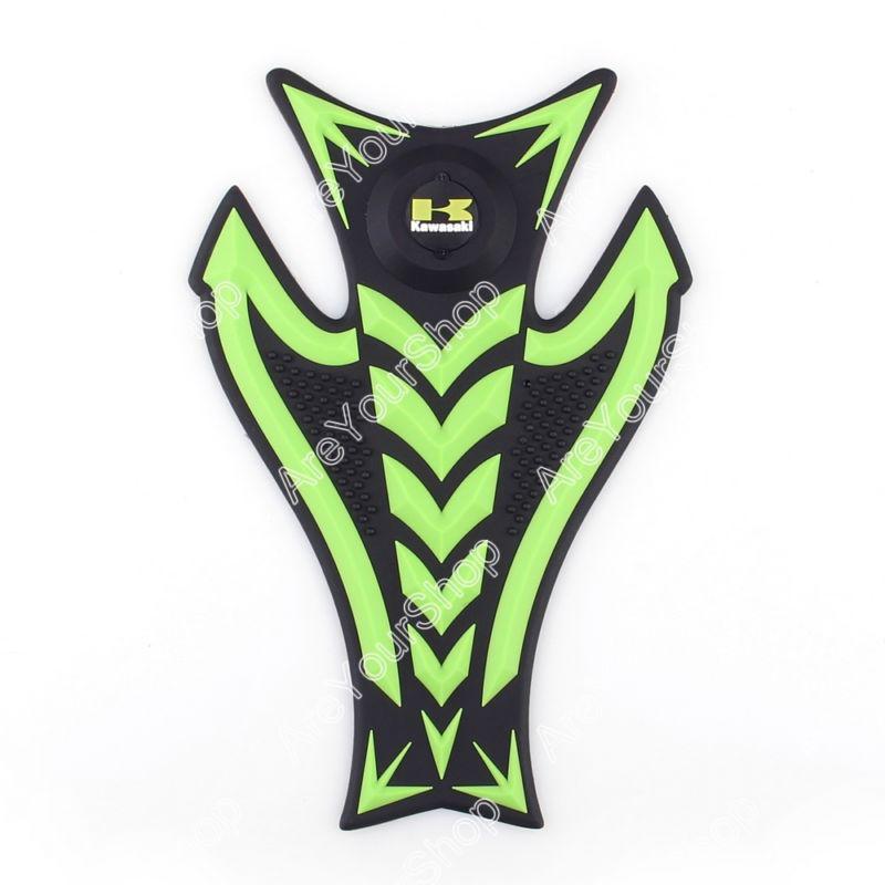 3d rubber tank pad protector gas motorcycle kawasaki zx 6r 10r 14r z750 green