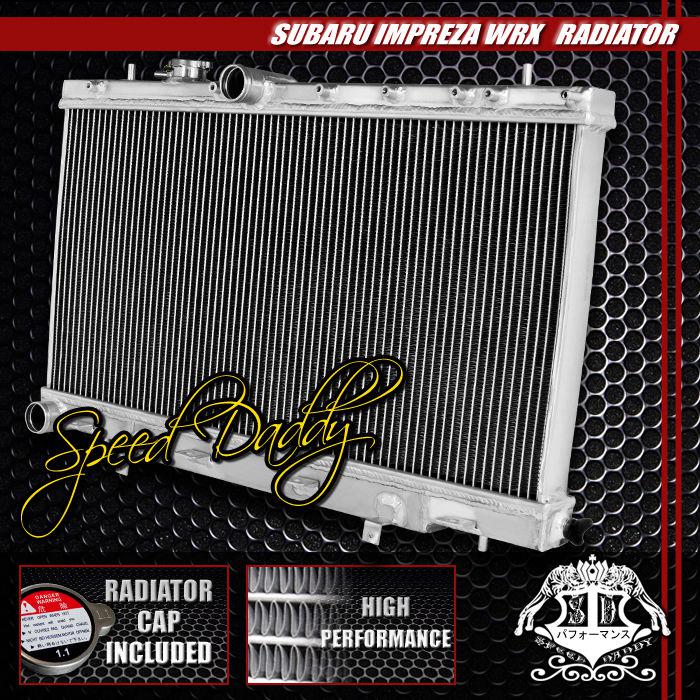 Dual core 2-row aluminum racing radiator 02-07 subaru impreza wrx sti ej25 ej mt