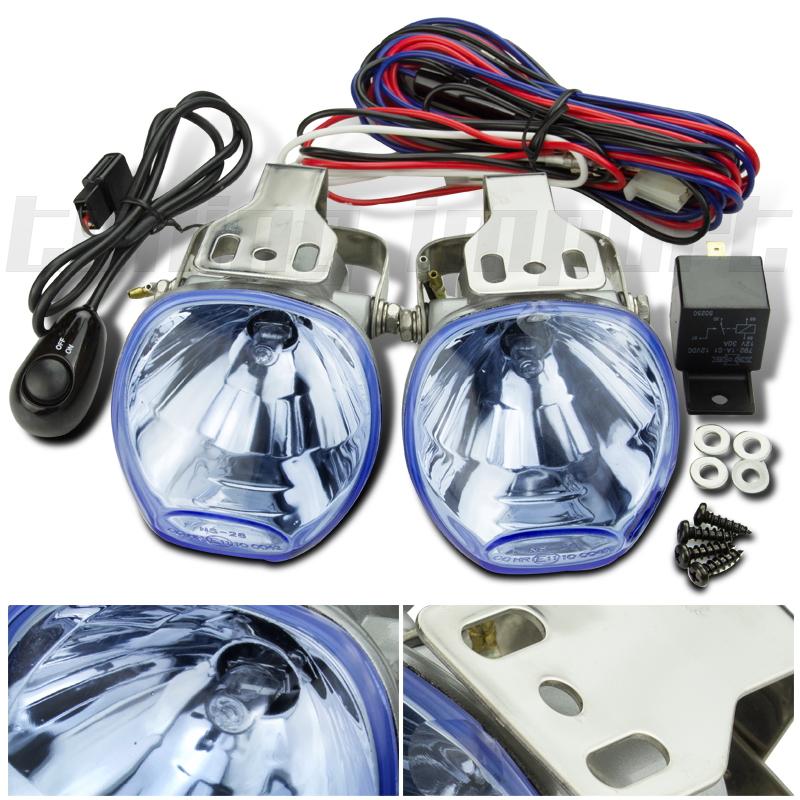 3" round driving fog lights blue lense jdm sport honda acura volkswagen nissan