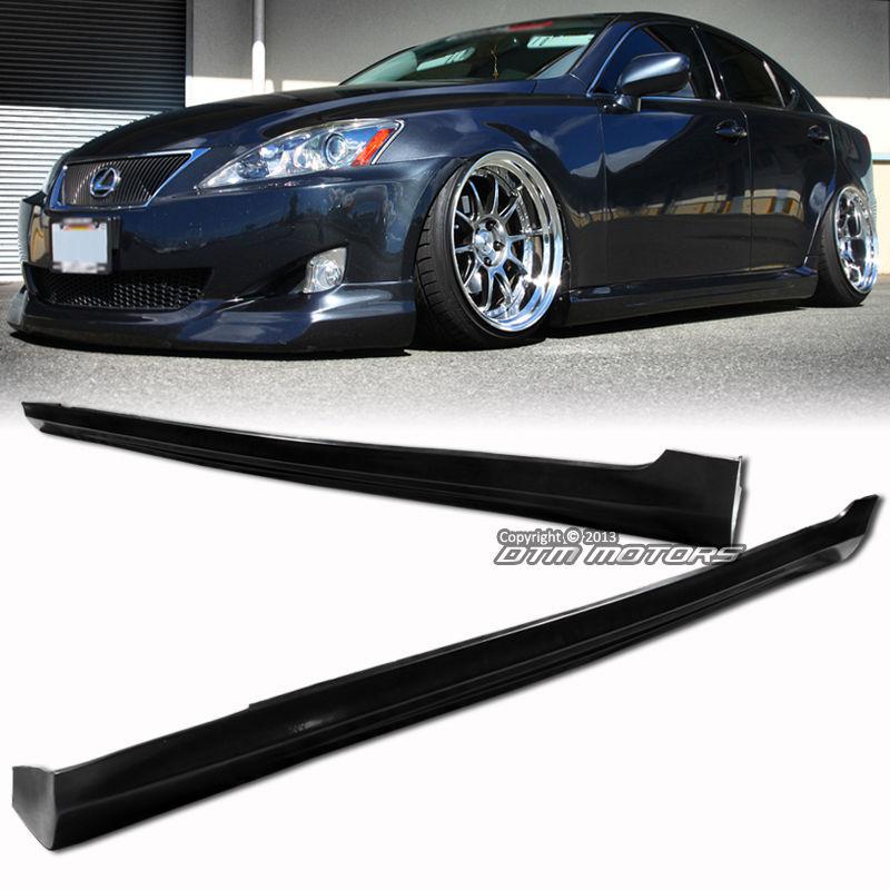 2006-2011 lexus is250/350 jdm polyurethane pu black side skirts add-on body kit