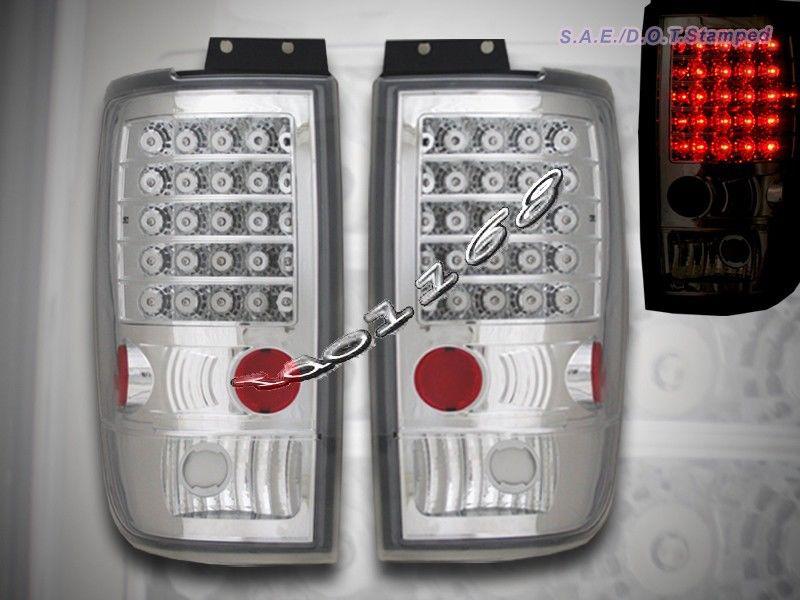 97-02 ford expedition led chrome tail lights brake lamps 98 99 00 01