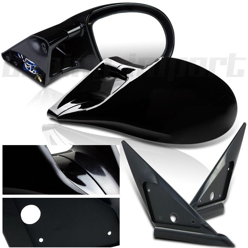 1995-1999 dodge neon m3 style glossy black side view power adjust mirrors pair