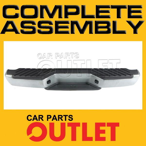 1998-2004 nissan frontier base ptd silver rear step bumper pad+brackets+lic lamp