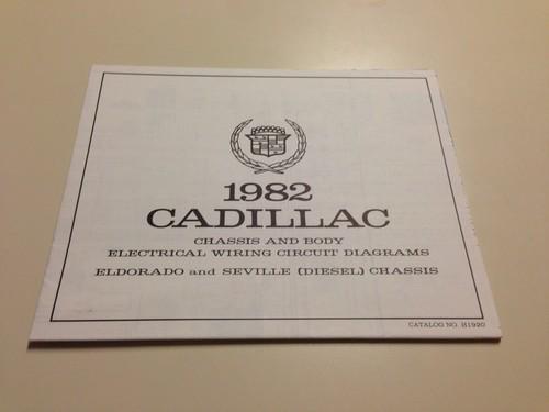 1982 cadillac eldorado & seville diesel chassis wiring diagrams factory oem gm