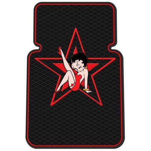 Betty boop star style universal-fit molded front floor mats - set of 2