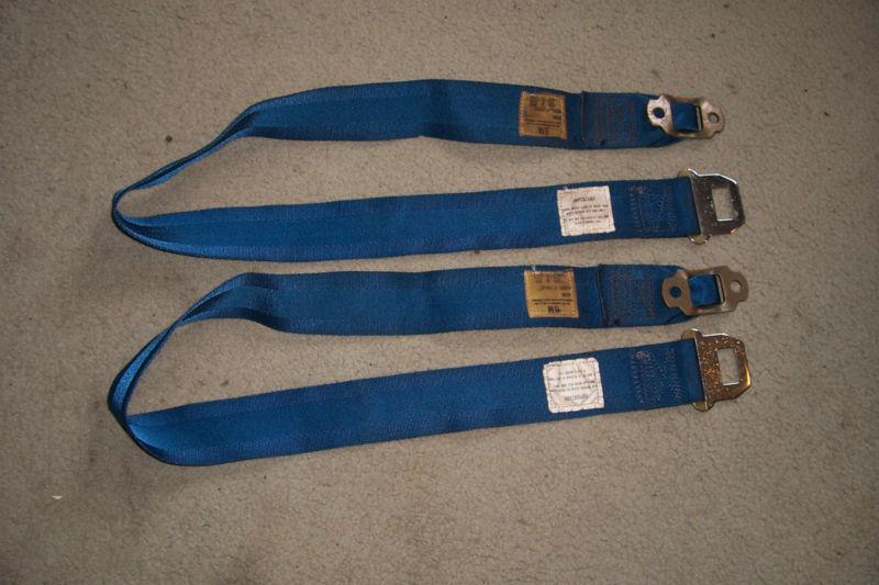 1967-1971 blue front shoulder seat belts chevy camaro  firebird