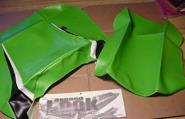 2003 kawasaki zx-9r two-pc seat cover skins green/white/black second look 