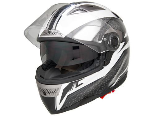 Dot approved motorcycle helmet full face clear visor + dual smoke sun visor - m