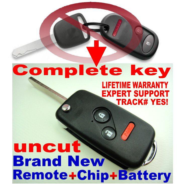 New alin1 flip key remote for 07-2011 element keyless entry chip transponder fob