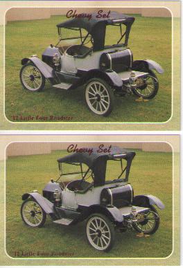 1912 chevy roadster baseball card sized cards - lot of 2 - must see !!