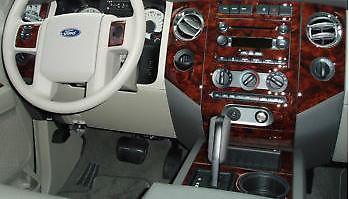 Ford expedition interior burl wood dash trim kit set xlt 2wd 4wd 2007 2008 2009