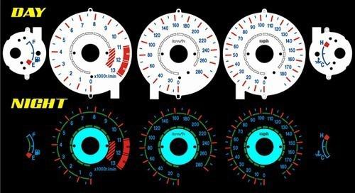 Suzuki hayabusa gsxr 1300 2001-07 kmh mph universal white face glow gauge custom