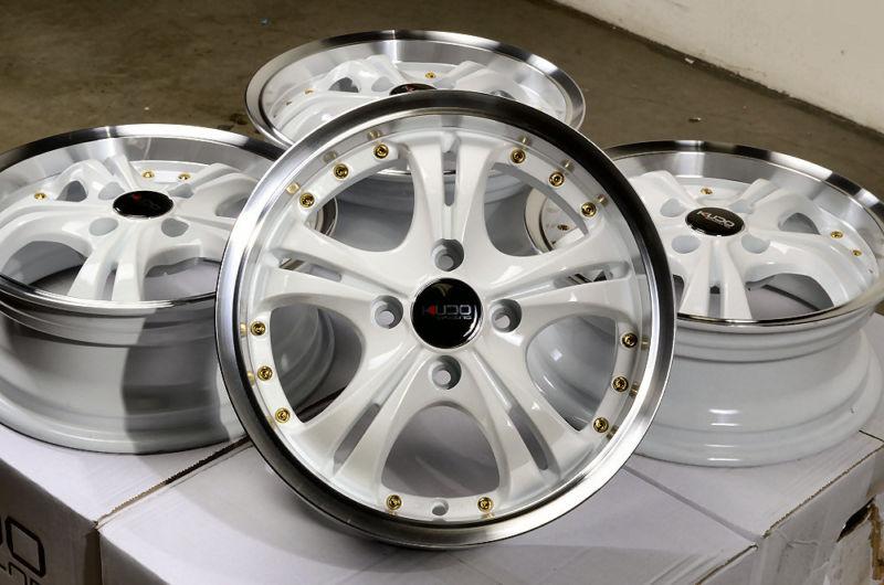 14" white wheels rims toyota yaris mr2 corolla aerio neon cooper s prelude civic