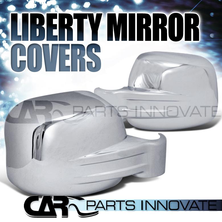 02-07 jeep liberty chrome side mirror cover trim 2pc