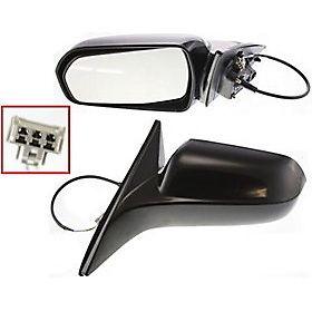 Smooth black power side view door mirror assembly pair set driver+passenger