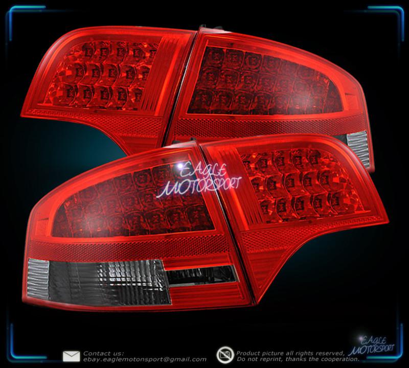 2005-2008 audi a4 / s4 / rs4 4 door sedan led red smoke tail lights rear lamps