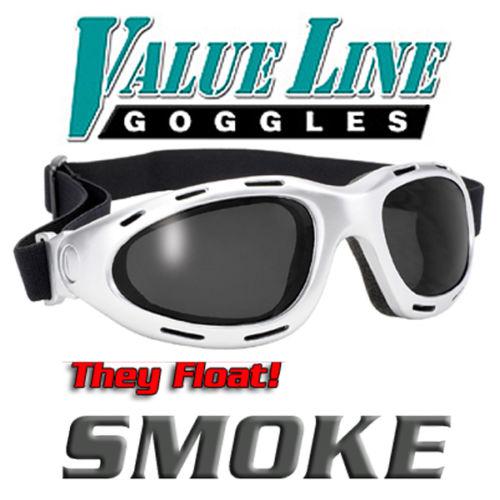 Smoke lenses foam padded motorcycle biker atv riding boating safety goggles