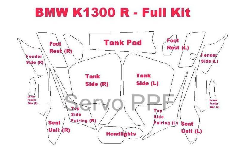 09+ bmw k1300r clear bra full kit 3m ventureshield ultra