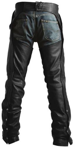 Pokerun outlaw 2.0 mens black small leather motorcycle chaps pants sml