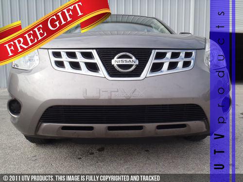 2011 2012 nissan rogue upper & bumper 2pc combo black billet grille kit overlay