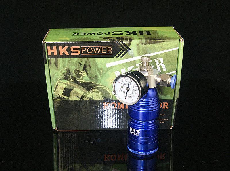 Hks air intake fuel saving w/ oil gauge compressor accelerator performance blue