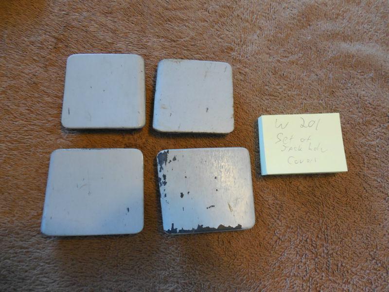 Set of 4 used mercedes jack hole cover plug clip w201 light gray grey   