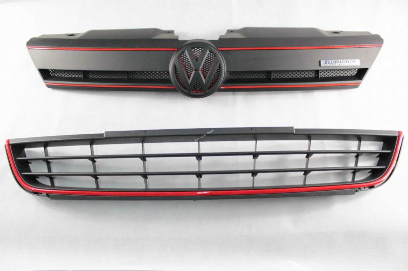 Dark red bluemotion front upper  lower center hood grille grill for vw jetta mk6