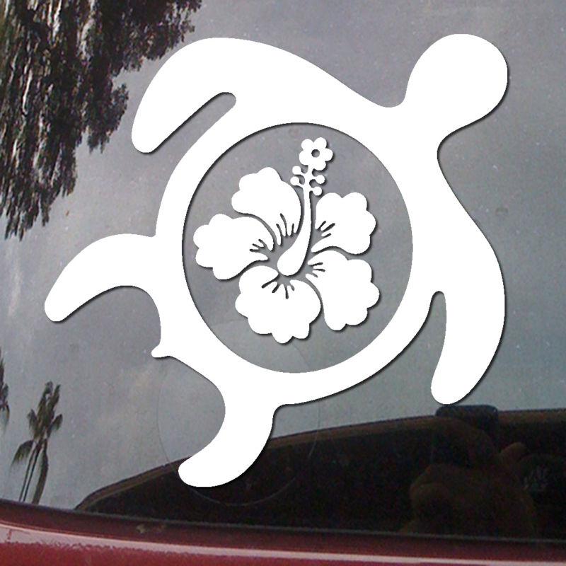 Hibiscus shell honu sea turtle hawaii car body vinyl decal window sticker h53