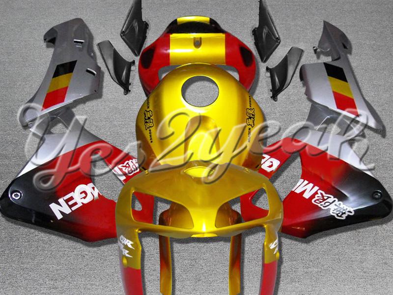 Injection molded fit 2005 2006 cbr600rr 05 06 gold red fairing zn232