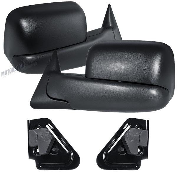 94-01 dodge ram pickup truck slt st extendable manual towing black mirrors pairs