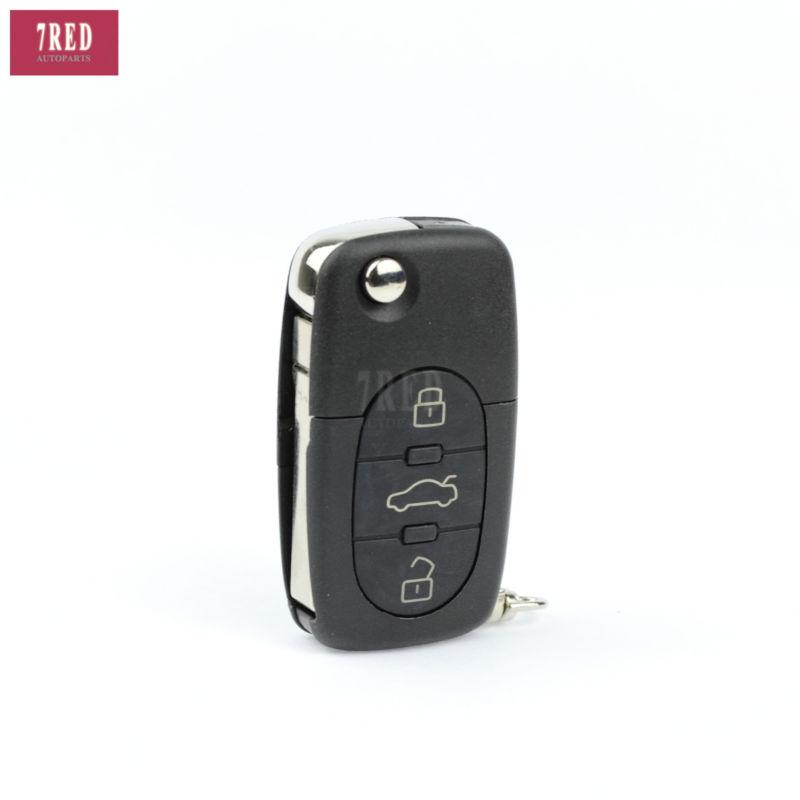 Flip remote key shell fob for audi tt a4 a6 a8 quattro 3 buttons use 2 batteries