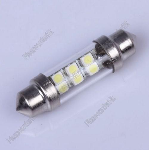 2x 6-led 3528-smd car motor festoon door light  6411 6418 white 39mm x 10mm hot