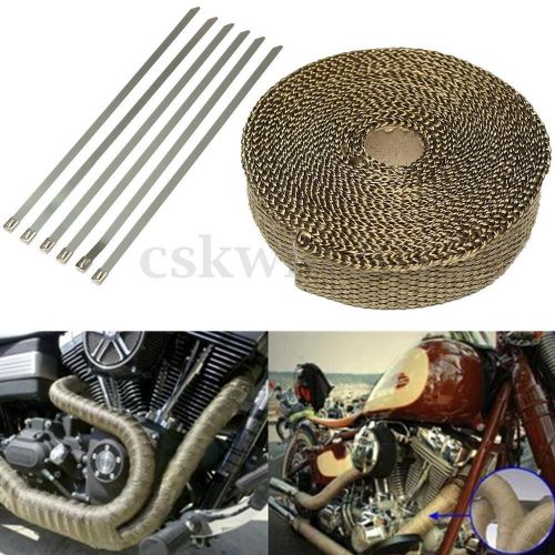 Titanium exhaust/header heat wrap 1&#034; inch x 22ft roll with stainless ties kit