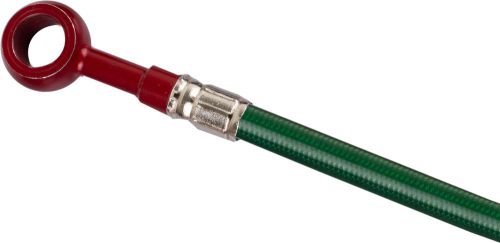 Green lines &amp; red ends front stainless offroad single brake line fk003d209-1-33