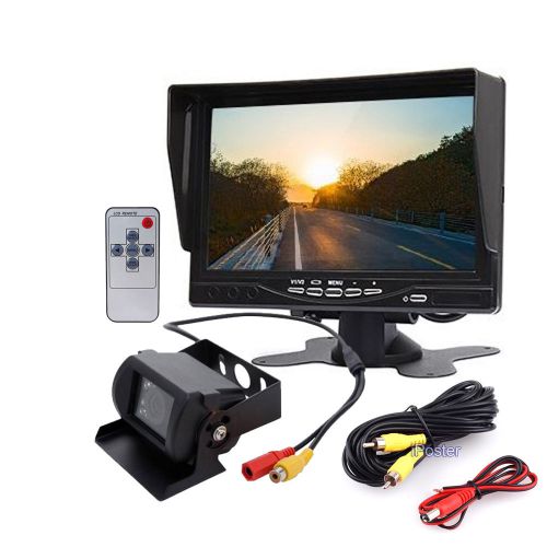24v car truck rear view system backup ccd camera night vision 7&#034; tft lcd monitor