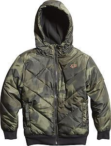 Fox racing crockett youth boys zip up hoody camo lg