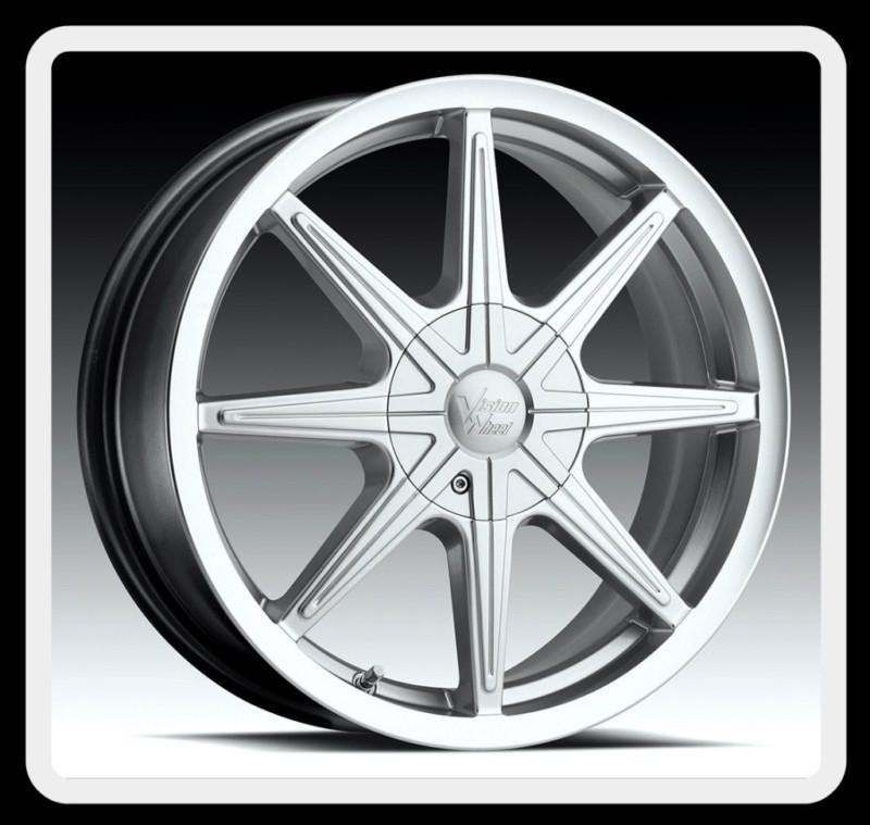 16" vision 378 kryptonite 5x115 century regal malibu silver wheels rims free lug