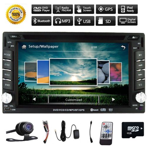 In dash head unit car audio gps navigation system dvd tv radio ipod+free camera