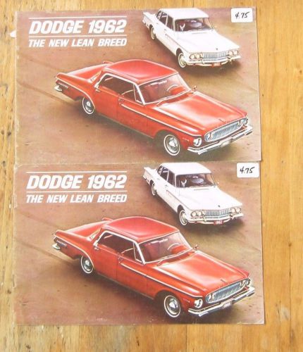 2 1962 dodge catalog sales brochure dart 440 lancer gt 770 excellent original 62
