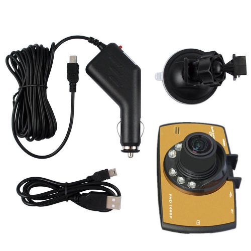 1x  car golden 1080p 170 degree wide-angle gravity sensor 6led driving recorder