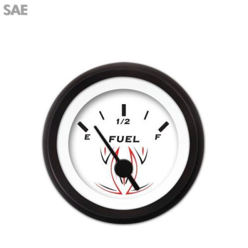 Aurora 1059 fuel level gauge pinstripe white, black needle, black trim ring ~