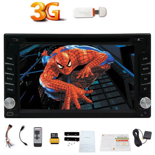 3g wince double din universal stereo car dvd in-dash radio gps navi ipod aux mic