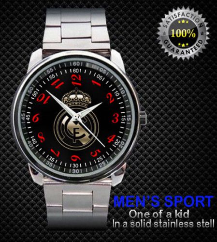 Real madrid black and gold wal sport metal watch